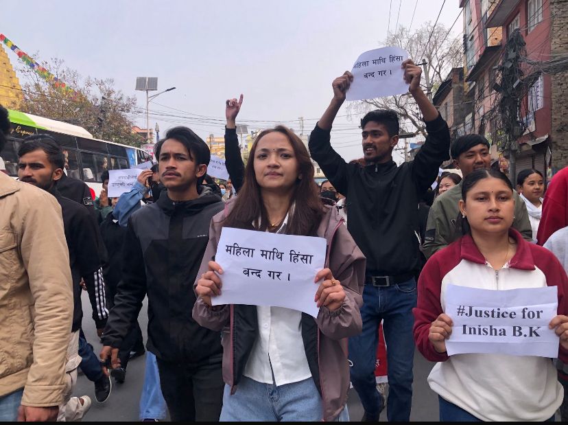 इनिशा बिककाे लागि न्याय माग्दै नेपाल विद्यार्थी संघकाे प्रदर्शन